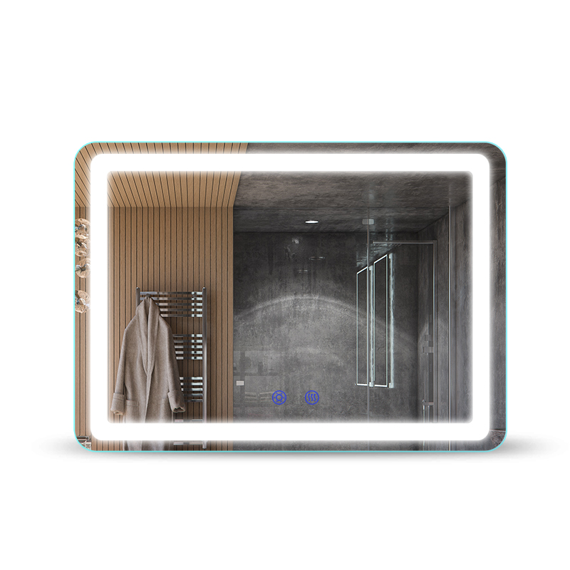 Stora LED-badrumsspeglar i full längd med svart ram runt Ljusspegel för smink