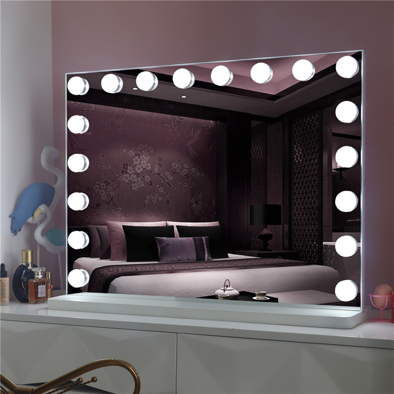 Led upplyst tabell fåfänga smink Hollywood Mirror med 18 st lampor för tjej kosmetiska