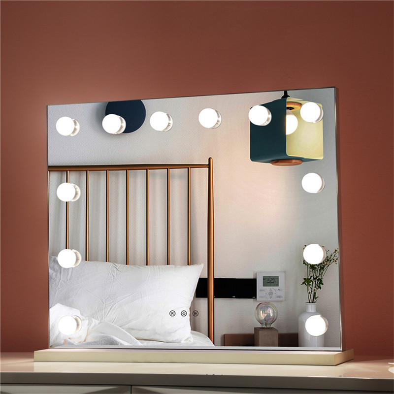 Sovrummet upplyst stående lysdiod, kosmetisk spegel Dimmable Bulbs Makeup Vanity Hollywood Mirror